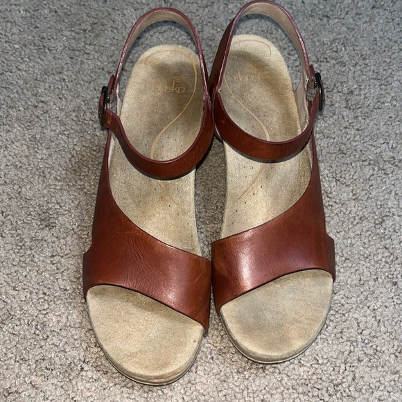 Dansko Tasha Wedge Chunky Heel Leather Sandals 41 / 11-11.5 - Picture 2 of 8
